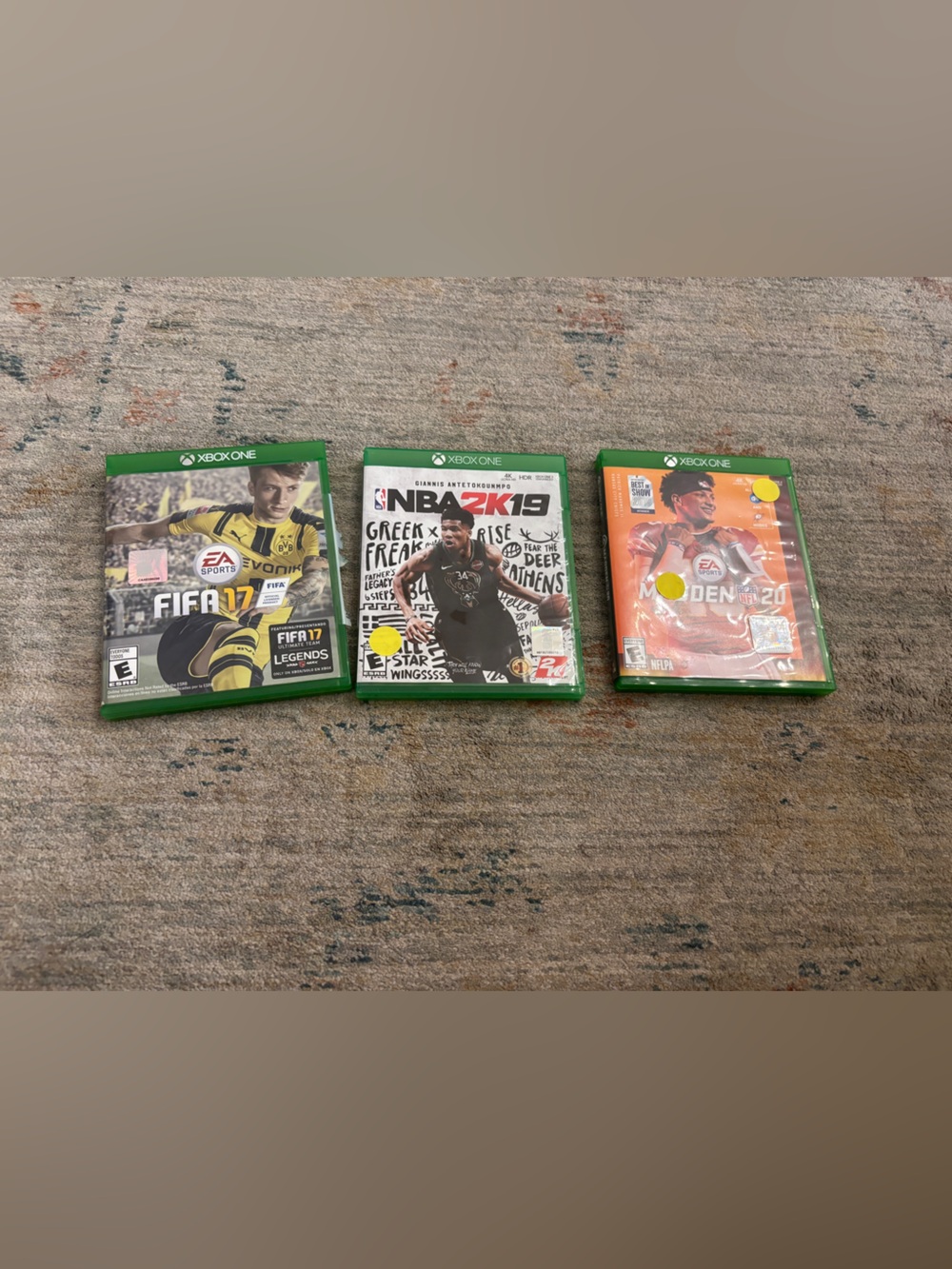Xbox One Sports Game Bundle (Green Cases) - FIFA 17, NBA 2K19, Madden 21